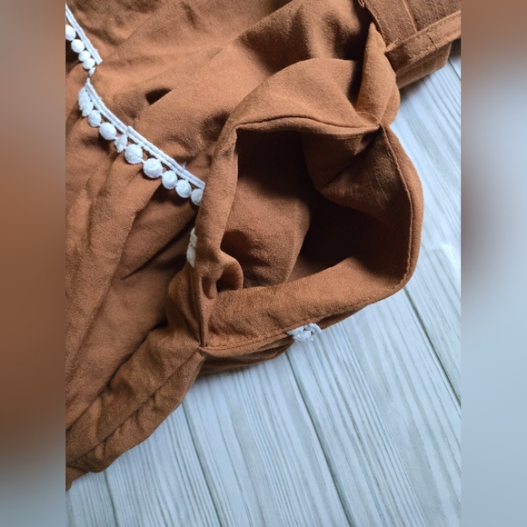 PrettyGarden Button Down Short Puff Sleeve Tiered Ruffle Long Maxi Dress - Picture 5 of 7